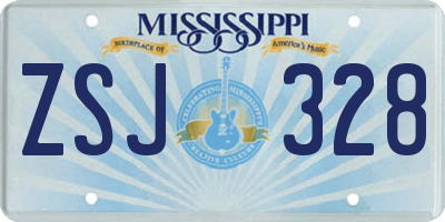 MS license plate ZSJ328