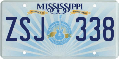 MS license plate ZSJ338