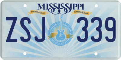 MS license plate ZSJ339