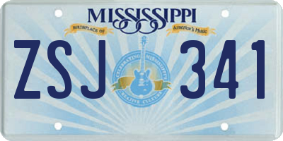 MS license plate ZSJ341