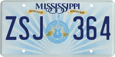 MS license plate ZSJ364