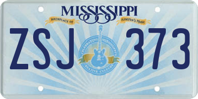 MS license plate ZSJ373