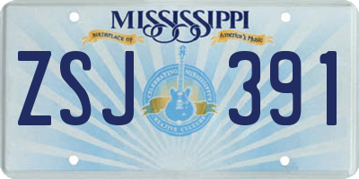 MS license plate ZSJ391