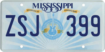 MS license plate ZSJ399