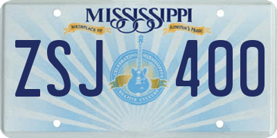 MS license plate ZSJ400