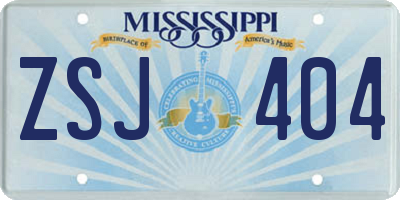 MS license plate ZSJ404