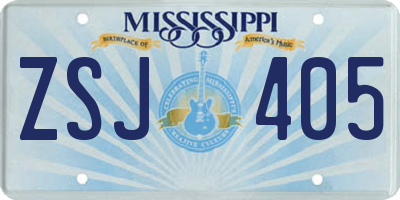 MS license plate ZSJ405