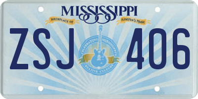 MS license plate ZSJ406