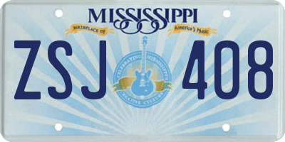 MS license plate ZSJ408