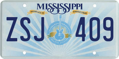 MS license plate ZSJ409
