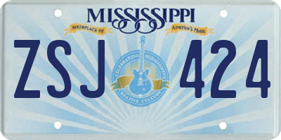 MS license plate ZSJ424