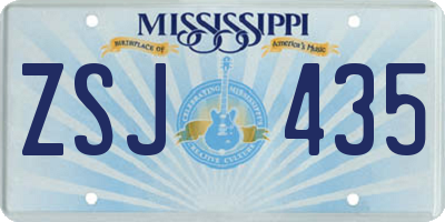 MS license plate ZSJ435