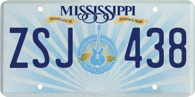 MS license plate ZSJ438