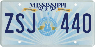 MS license plate ZSJ440