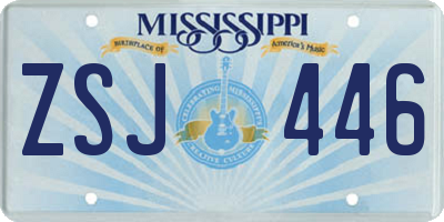 MS license plate ZSJ446
