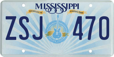 MS license plate ZSJ470