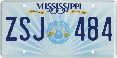 MS license plate ZSJ484