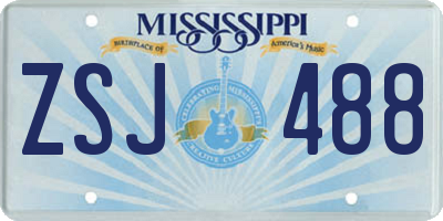 MS license plate ZSJ488