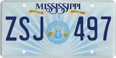 MS license plate ZSJ497