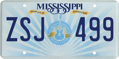MS license plate ZSJ499