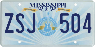 MS license plate ZSJ504