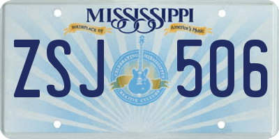 MS license plate ZSJ506