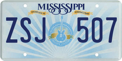 MS license plate ZSJ507
