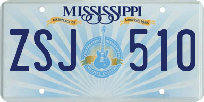 MS license plate ZSJ510
