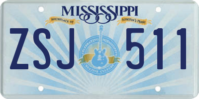 MS license plate ZSJ511