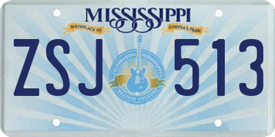 MS license plate ZSJ513