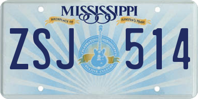 MS license plate ZSJ514