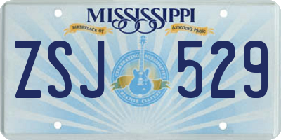 MS license plate ZSJ529