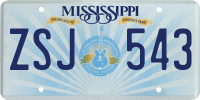 MS license plate ZSJ543