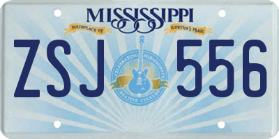 MS license plate ZSJ556