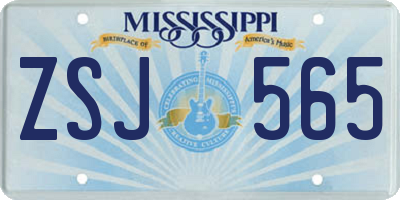 MS license plate ZSJ565