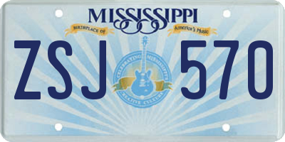 MS license plate ZSJ570
