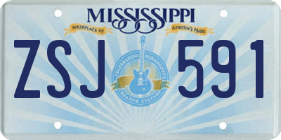 MS license plate ZSJ591