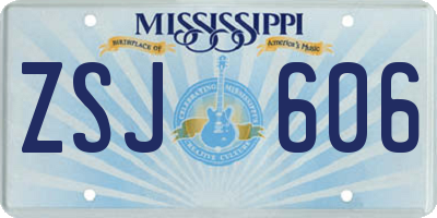 MS license plate ZSJ606
