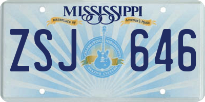 MS license plate ZSJ646