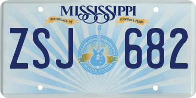 MS license plate ZSJ682