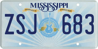 MS license plate ZSJ683