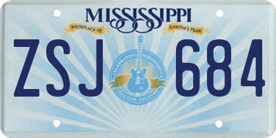MS license plate ZSJ684