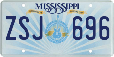 MS license plate ZSJ696