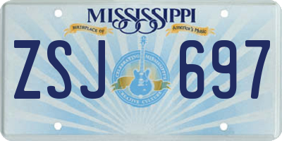 MS license plate ZSJ697