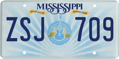 MS license plate ZSJ709