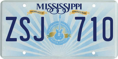 MS license plate ZSJ710