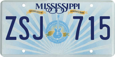 MS license plate ZSJ715
