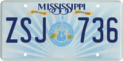 MS license plate ZSJ736