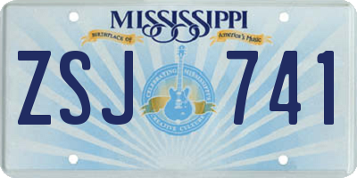 MS license plate ZSJ741