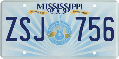 MS license plate ZSJ756